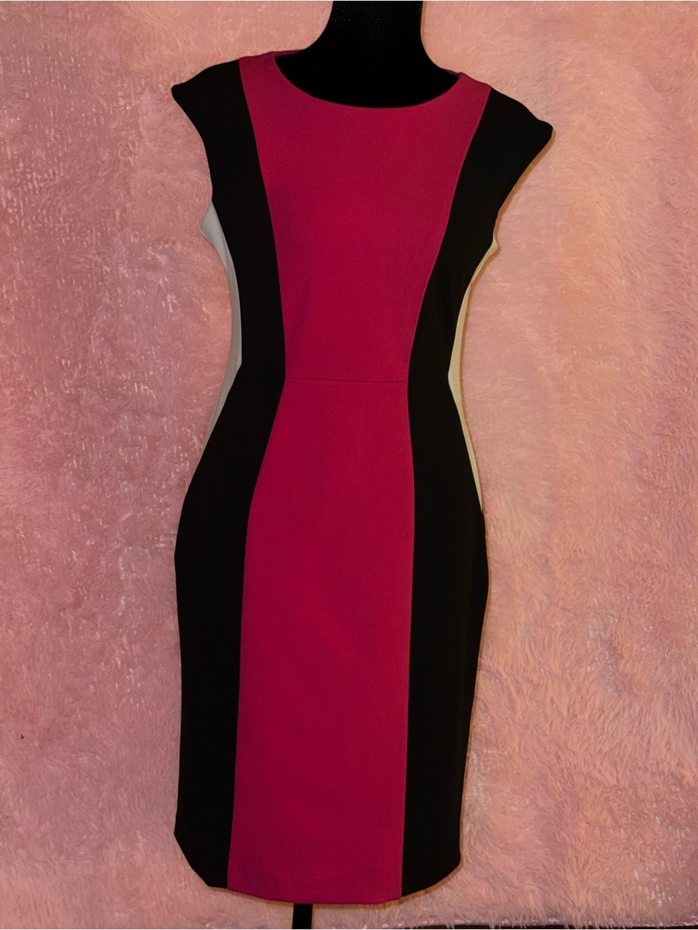 Shelby & Palmer Pink Black Colorblock Sheath Dress Size 4P